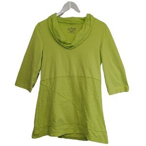 Neon Buddha Cowl Neck Pullover Tunic Top Womens size Small‎ Lime Surf